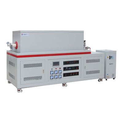 Horno de tubo de tres zonas de alto vacío de 1700C Horno de tubo de CVD con bridas de enfriamiento por agua